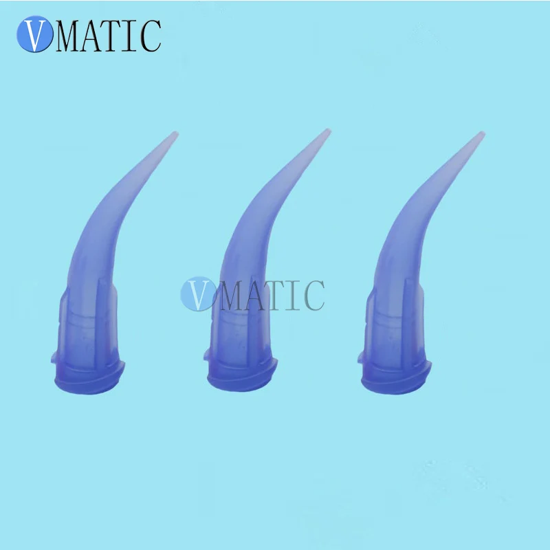 Free Shipping 100Pcs 22G Blue Color TT Tapered Bend Bent Glue Dispenser Plastic Needle