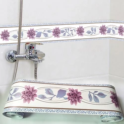 Papel tapiz autoadhesivo de PVC, borde, rodapié, cocina, baño, pegatina de línea, azulejo Pastoral extraíble, pegatinas de pared, decoración impermeable