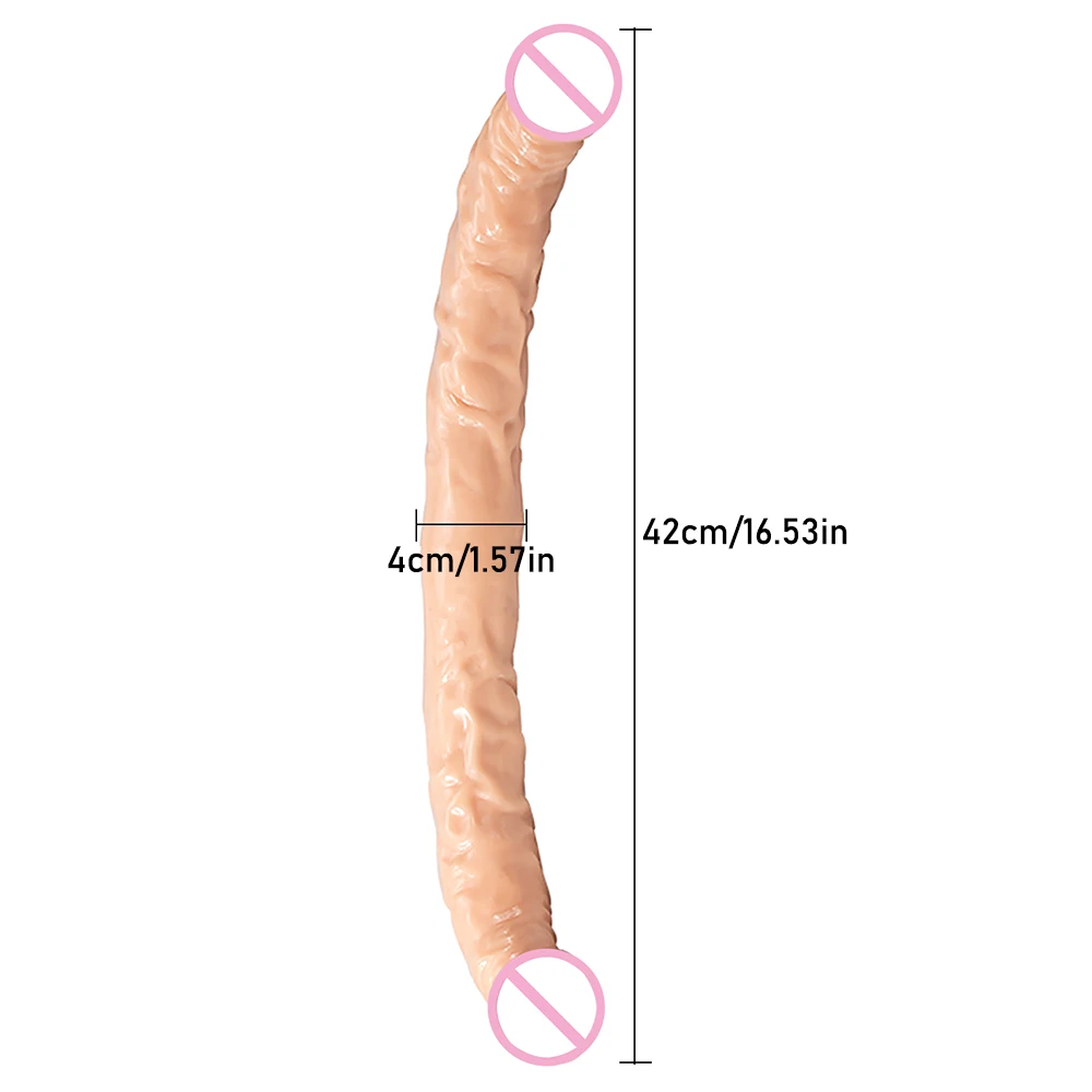 Overlength Flexible Double Dildos Double-End Penis Realistic Dual Phallus Long Dick Stimulate Vagina and Anus Sex Toys for Women