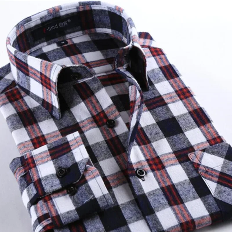 Spring Fall 2020 New Mens Casual Plaid Shirts Long Sleeve Slim Fit Comfort Soft Flannel Cotton Shirt Leisure Styles Man Clothes