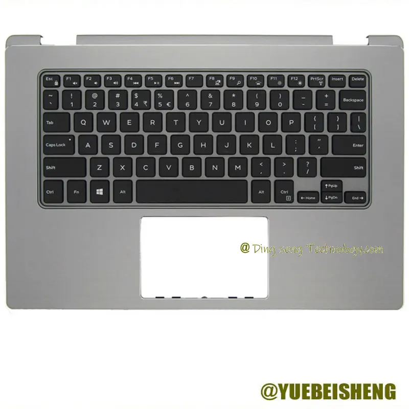 

YUEBEISHENG 95%NEW/Org For 13" Dell INSPIRON 13-7000 7352 7353 Palmrest US Keyboard Upper Cover Backlit 0HT72Y Silver