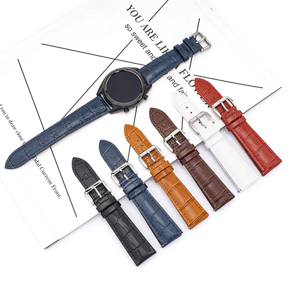 12 13 14 15 16 17 18 19 20 21 22 23 24mm Genuine Leather Watch Strap Men Women Universal Wrist Band Bracelet Accessories for DW