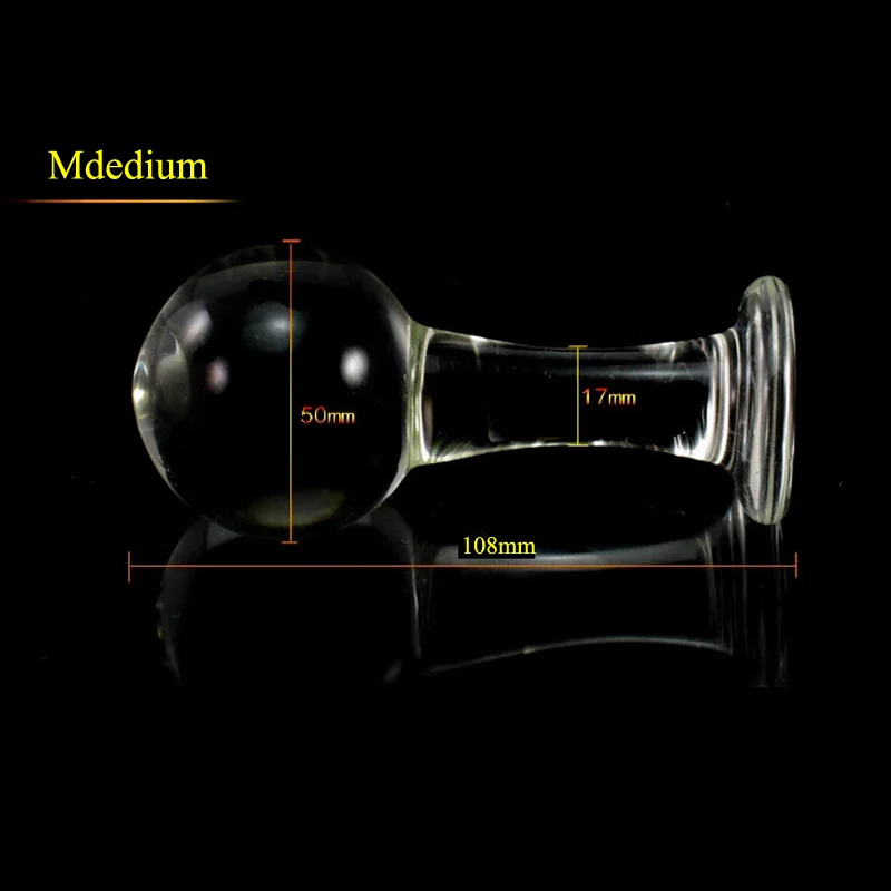 3 Size Pyrex Crystal Glass Anal Plug Big Ball Dildo Anus Expander Real Erotic Male Massage Masturbator Adult Sex Toy for Men Gay