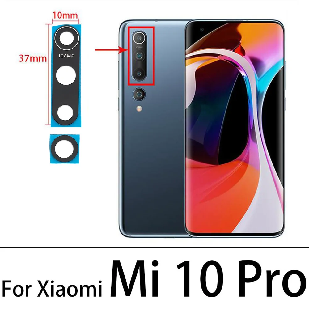 NEW Replacement Back Rear Camera Glass Lens With Ahesive Sticker For Xiaomi Mi 10 9 8 Lite SE 9T Note 10 Pro 10T Lite 5G