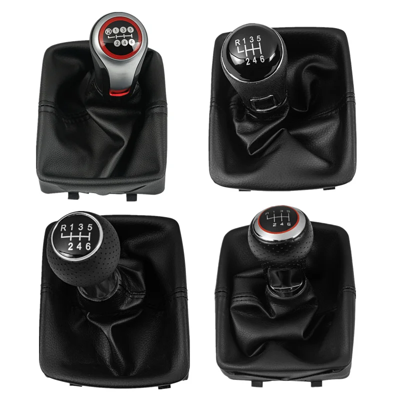 5/6 Speed Car Gear Shift Knob With Gaitor Boot Cover For Volkswagen VW Polo 9N 9N2 2002 2003 2004 2005 2006 2007 2008 2009