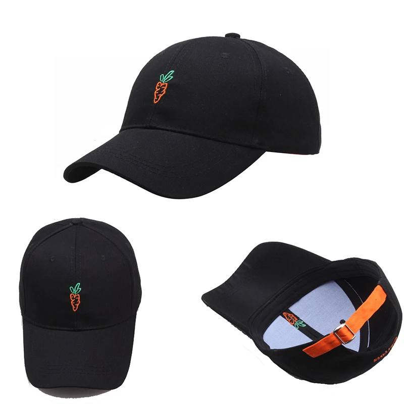 South Korea Ulzzang Cute Carrot Embroidered Casquette Hats Women \'s Summer Casual College Style Baseball Caps Simple Cool  Bq142