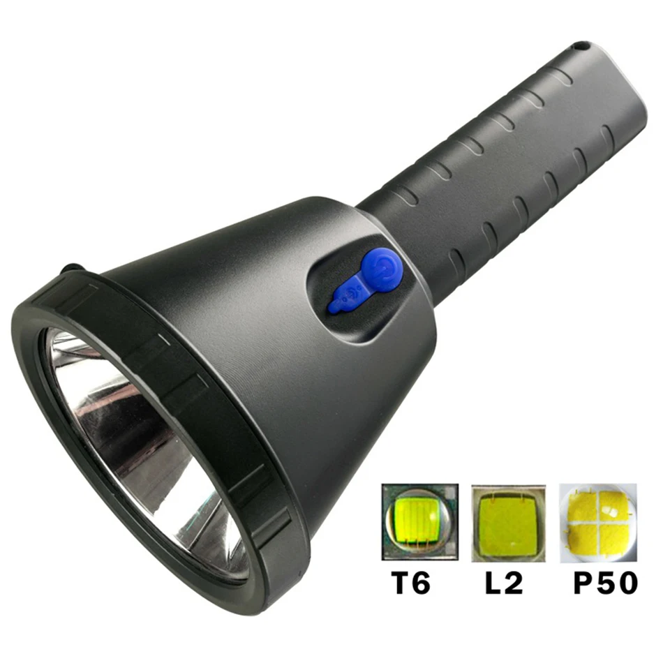 XHP50.2 The Farthest Lighting Distance Led Flashlight Big Aluminum Cup Reflactor Torch Rechargeable Built in 32650 Battery