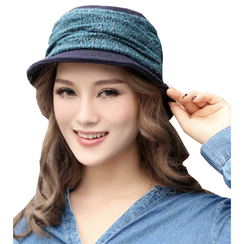 

Women's French Beret Hat Causal Knit Wool Berets for Elegant Ladies Knitted Artist Beret Cap Hats For Woman Winter Female Cotton