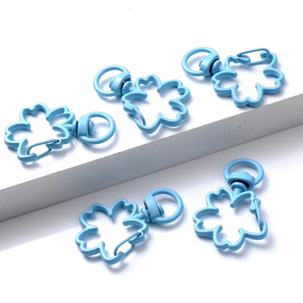 5 teile/los Blume Karabiner Haken Schlüsselanhänger Trigger Clips Schnallen für DIY Schmuck Machen Schlüssel Ketten Ring Zubehör 24*34mm – Detail 17