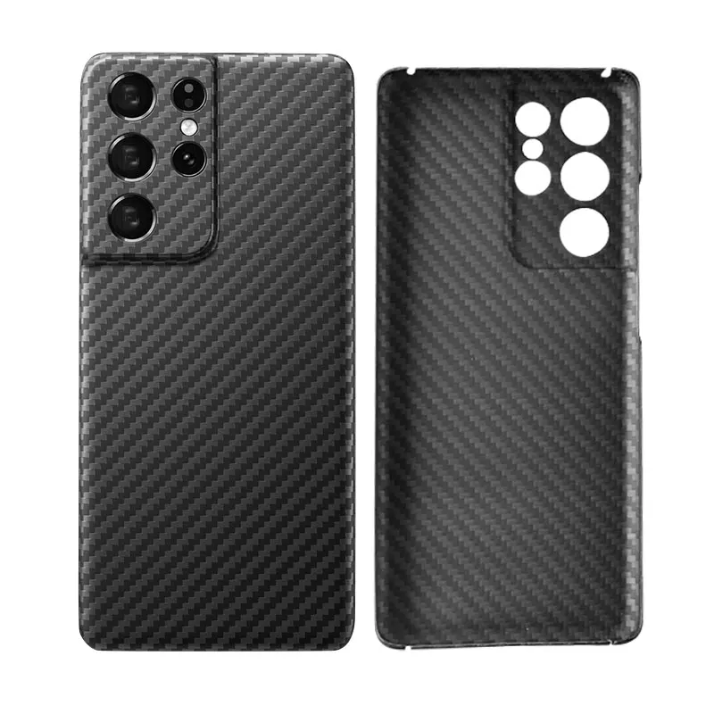 eal Pure Carbon Fiber Phone Case For Samsung S10 S20 Note10 Note20 S21 Ultra-Thin Anti-Fall Hard Business Shell Aramid Fibre