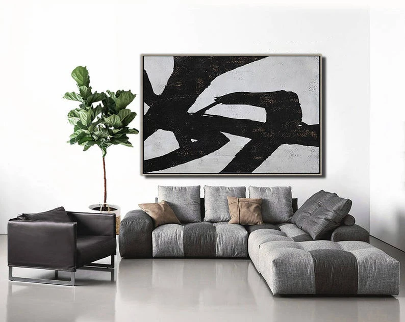 

Large Wall Painting Contemporary Painting Large Canvas Wall Art Minimalist Painting Modern Art Black And White Home Decor