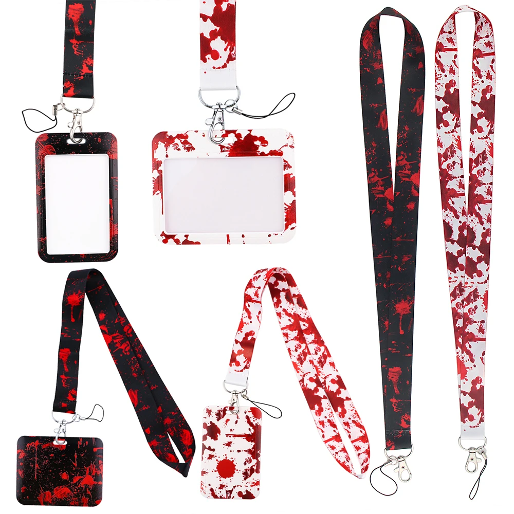 LX949 Medical Human Blood Lanyard ID Card Holder Doctor Nurse Neck Straps Keychain Phone Rope Lariat Phone Accessory Card Cover