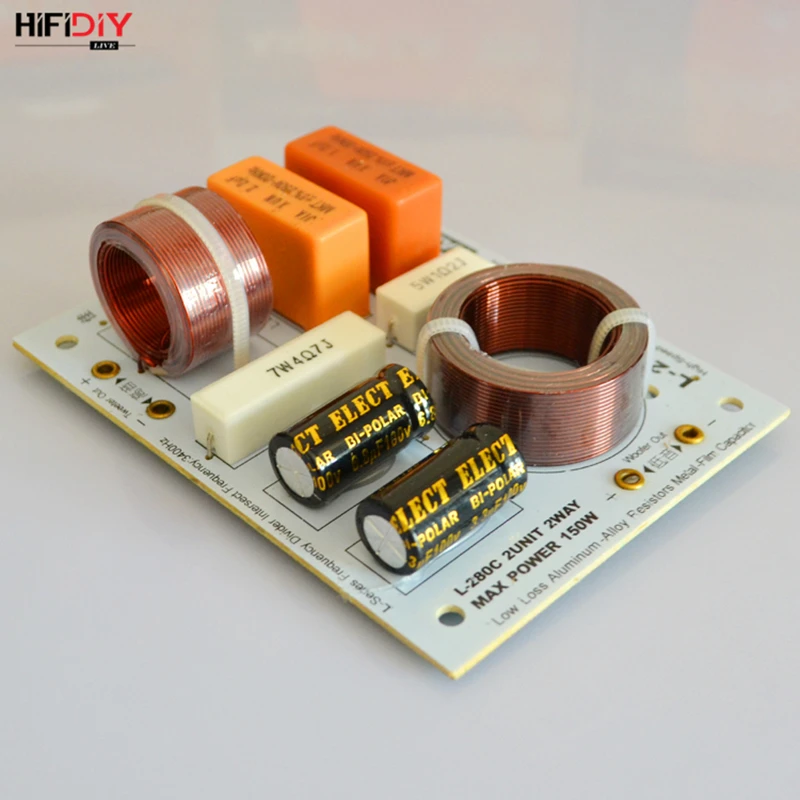 HIFIDIY  L-280C 2 Way 2 speaker Unit (tweeter + bass )HiFi Speakers audio  Frequency Divider Crossover Filters
