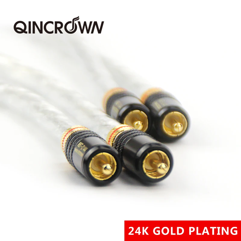 2RCA to 2RCA silver-plated wires HiFi decoder connection amplifier signal cables shielded wires CD player speaker cables