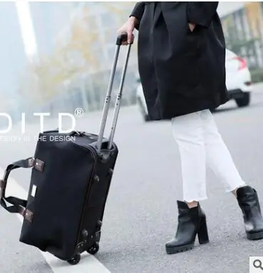 oxford travel trolley bag with wheels wheeled luggage suitcase for women men canrry on hand luggage bag wheeled bag for travel