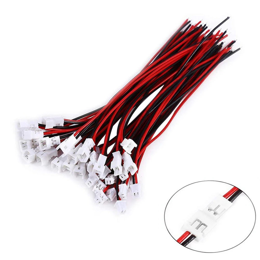 2 Pin Wire Cable Connector MX1.25mm Micro Male Female Connector Jack Plug Connectors 10CM Wires 20/10/5/2/1Pair