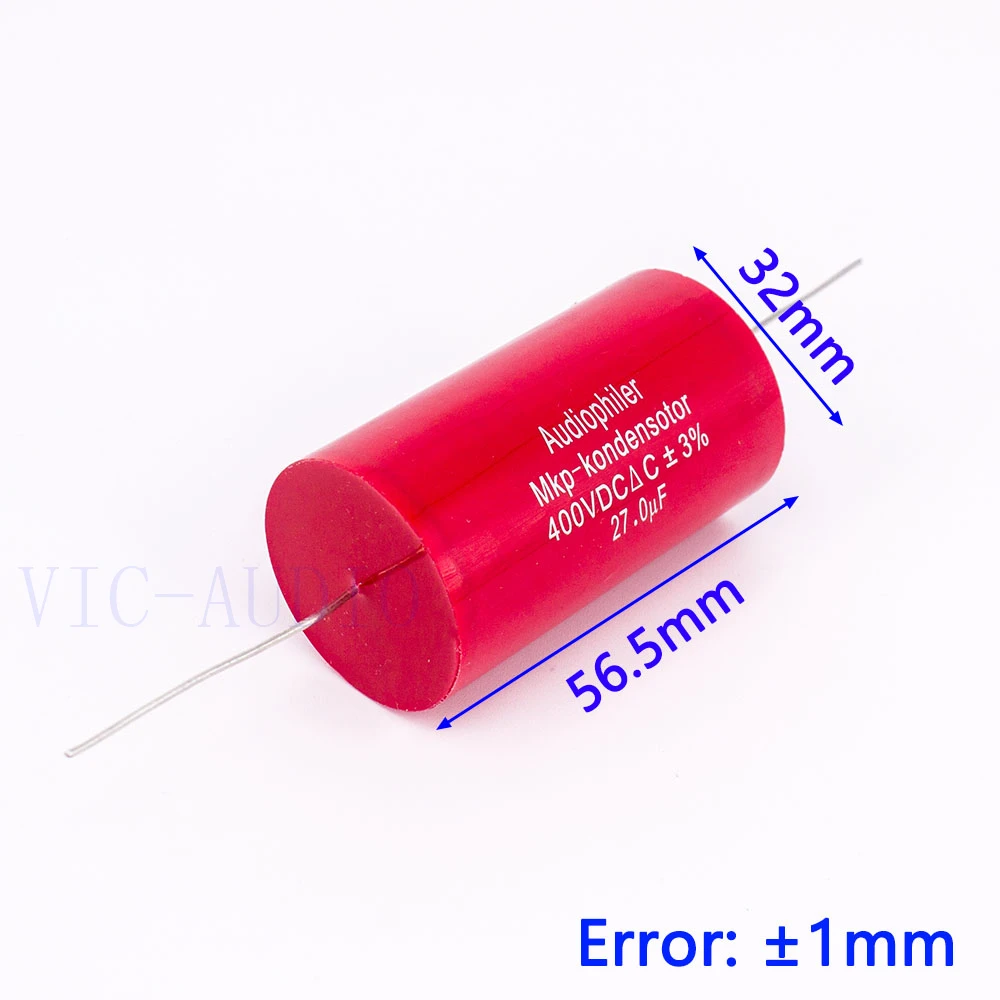 Audiophiler Mkp Capacitor 27uf 400V DC 3% HIFI Fever Electrodeless Capacitor Audio Capacitor Coupling Frequency Dividing 27uf