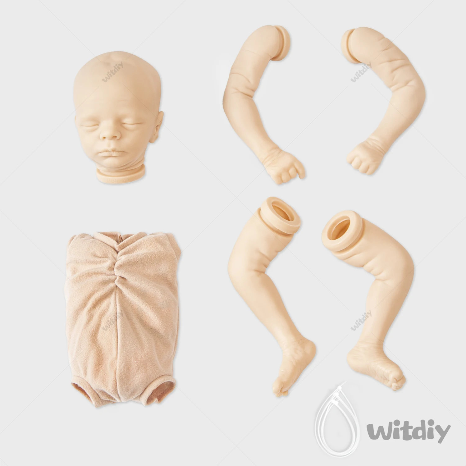 Witdiy  45 cm/17.72 inch new vinyl blank reborn doll baby unpainted kit/Give 2 gifts