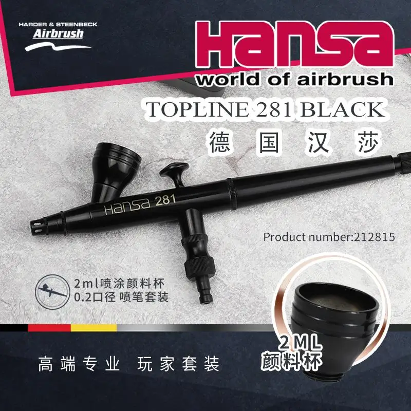 Hander & Steenbeck Aerografo 212815 Topline Hansa 281,black 0.2mm 2ml