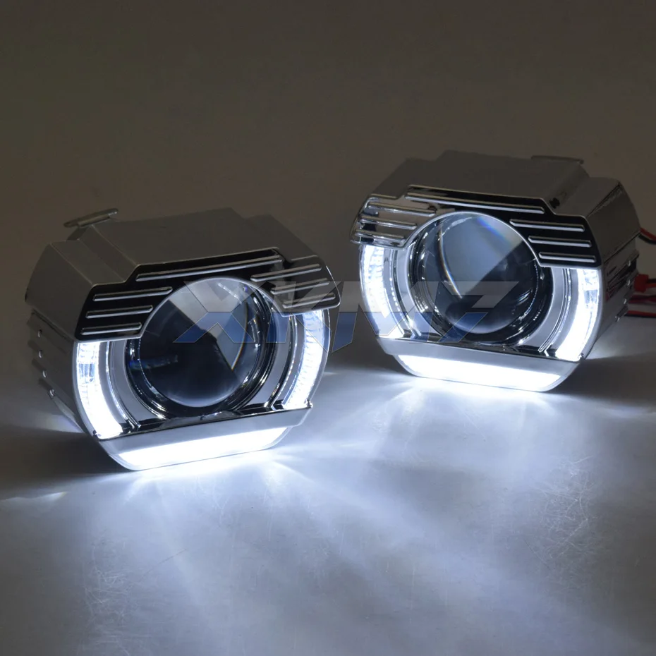 Angel Eyes Bi-xenon Lens Retrofit Projector Mini 2.0 inch H1 HID LED Lamp For H4 H7 Headlight Car Lights Accessories Tuning DIY