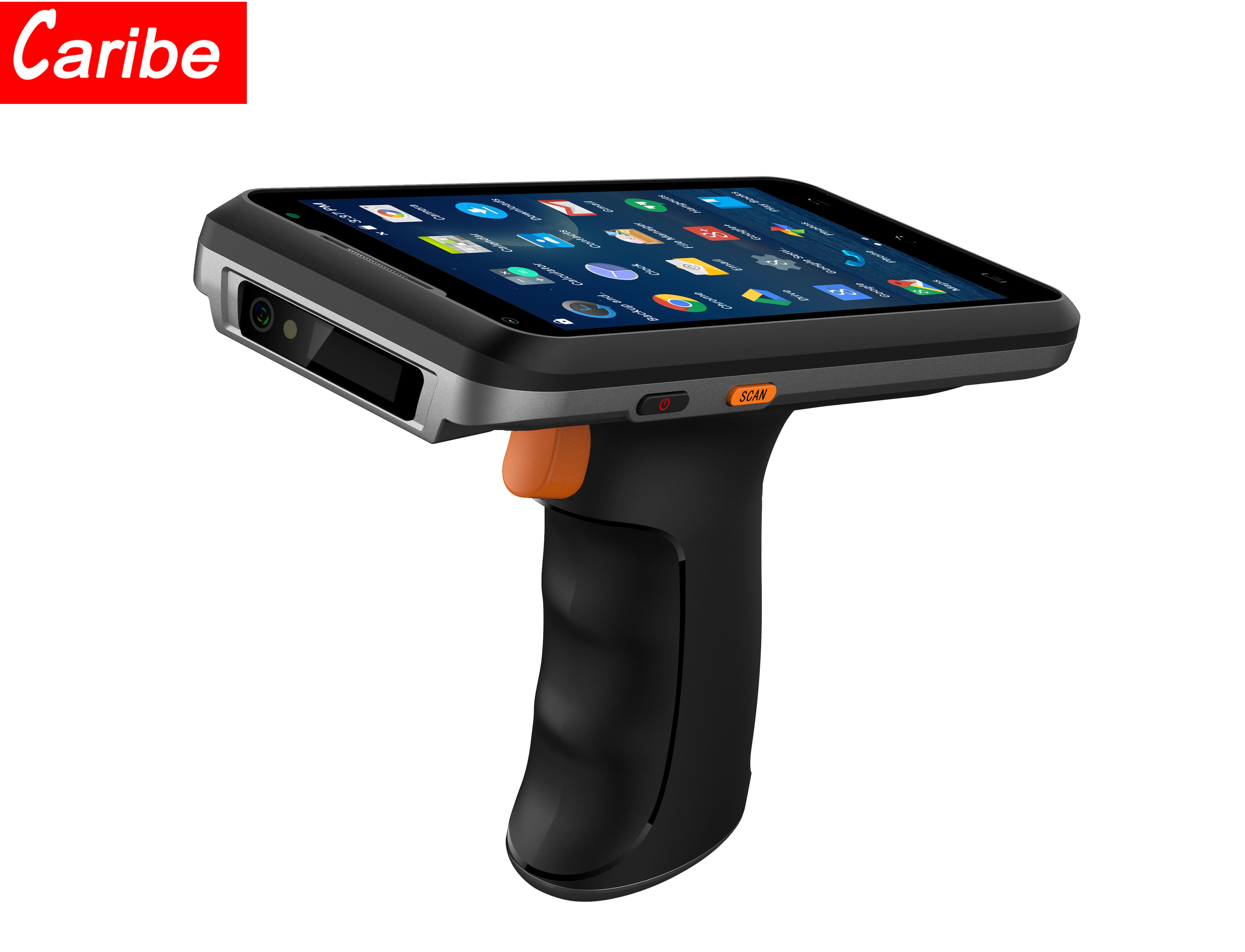 CARIBE Rugged GSM 4G Handheld Computer device Android 8.1 Barcode Scanner 1D 2D NFC RFID Reader PDA with Pistol Grip