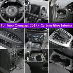 Car styling Carbon fibre interior protection cover sticker decoration For Jeep Compass 2017 2018 2019 2020 Accessories