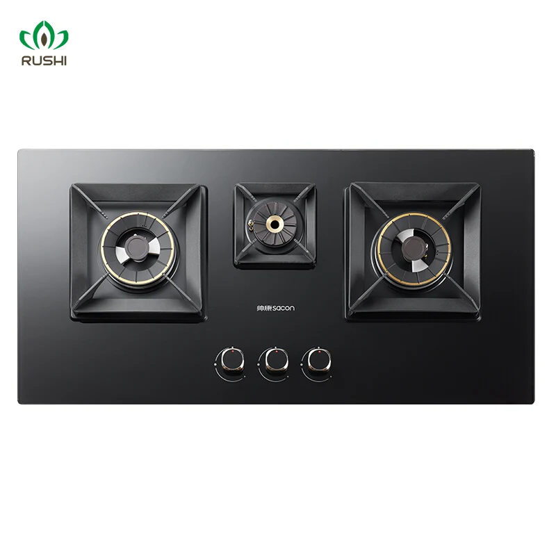 Sacon Gas Stove 5.2kW High Power Fire  Three-burner Table Built-in Dual-purpose  Cooktop Natural/ Liquefied  Use