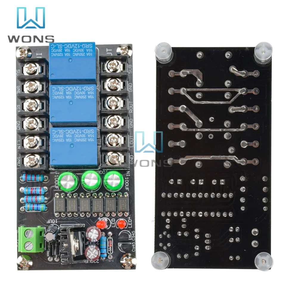 Imagem -06 - Amplificador Digital Speaker Proteção Board Três Canais Relé Módulo de Proteção Boot Delay dc Proteger 300w 2.1