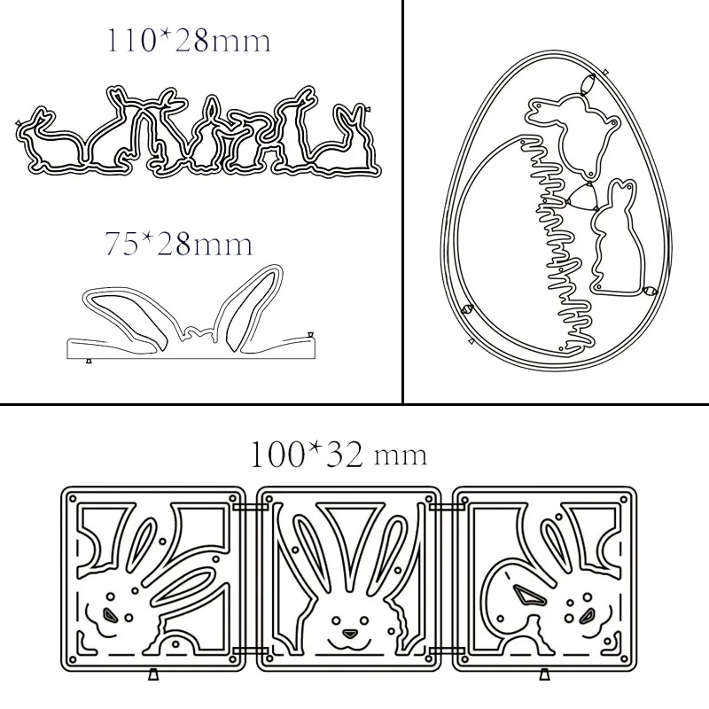 DABOXIBO Easter Bunny And Eggs Cutting Dies Mold For DIY Scrapbooking Cards Making Decorate Crafts 2021 NEW Arrival