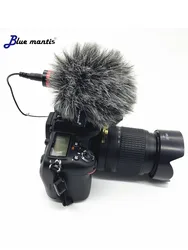 Outdoor Professional Fur Windshield For Rode Video Mic Artifical Fur Windproof Windscreen For BOYA MM1 Micro Blue Mantis