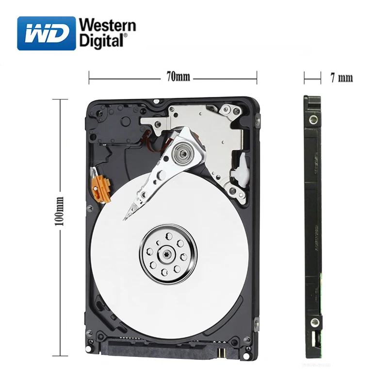 오리지널 분해된 중고 하드 드라이브, WD 브랜드 500Gb 2.5 인치 HDD SATA 8-16M 5400-7200RPM 노트북 내부 블루 디스크