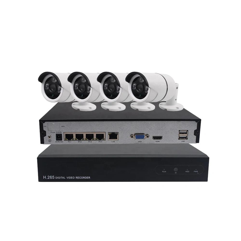 5MP 4CH POE NVR System H.265 5.0Megapixel POE IP Camera For Indoor Outdoor Play and Plug No Need Setting