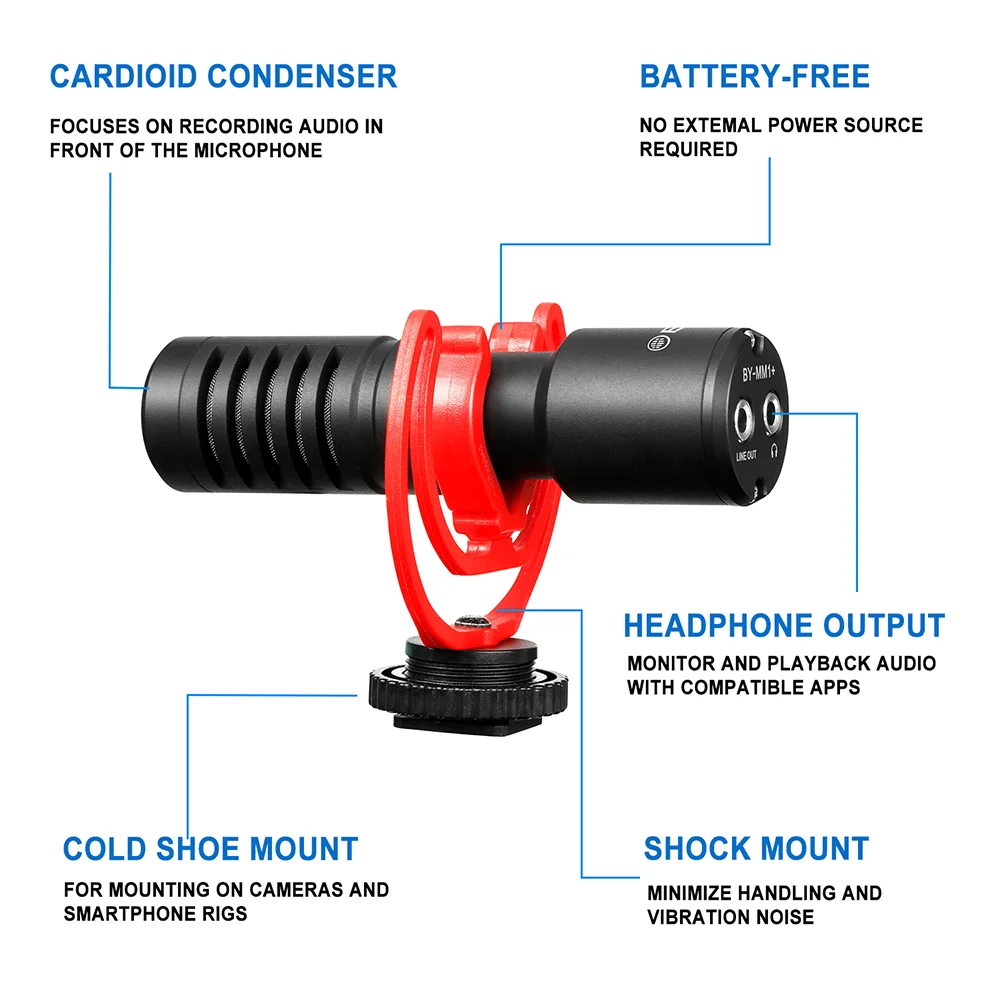 BOYA MOURIV VK-T1 PRO Smartphone Video Rig with Mini Tripod, Extension Tube,BOYA Microphone Compatible with iPhone and Android