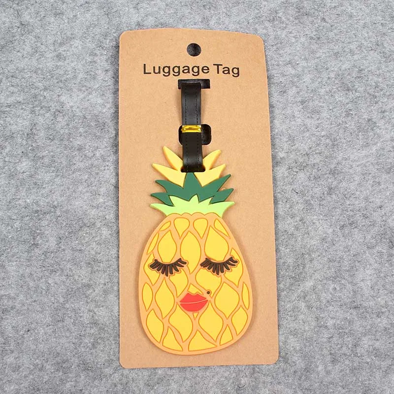 Étiquette de bagage créative en Gel de silice, accessoires de voyage ananas, porte-adresse ID, étiquettes d'embarquement pour bagages, Portable, nouvelle collection