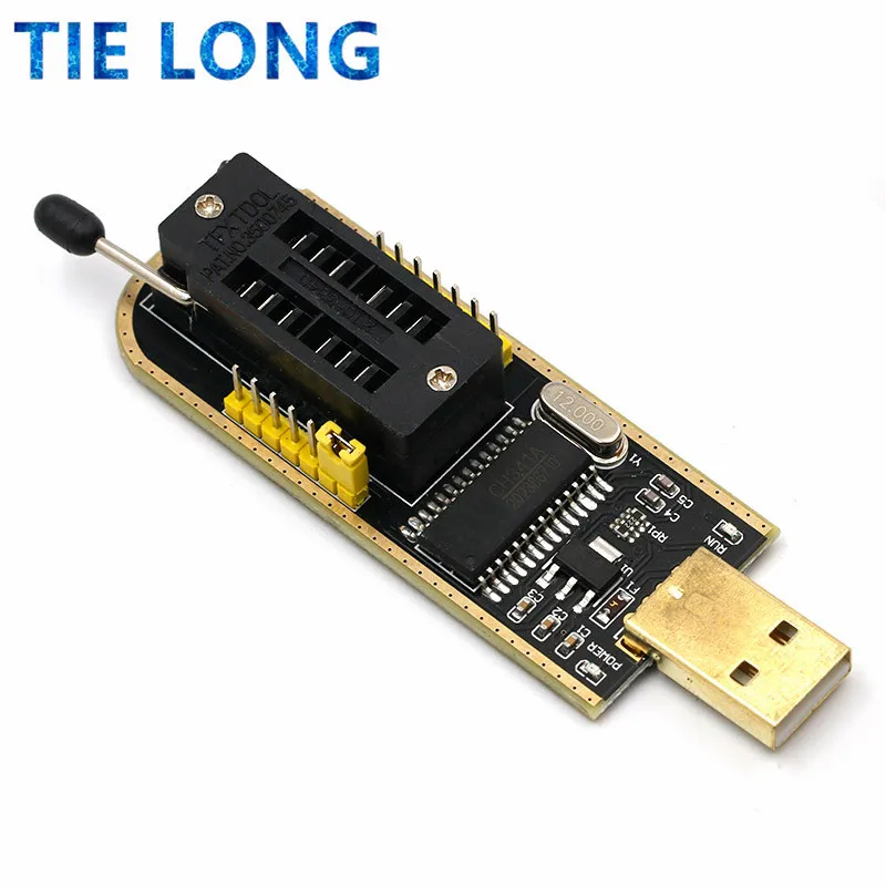 TIELONG CH341A 24 25 Series EEPROM Flash BIOS USB Programmer Module + SOIC8 SOP8 Test Clip For EEPROM 93CXX / 25CXX / 24CXX