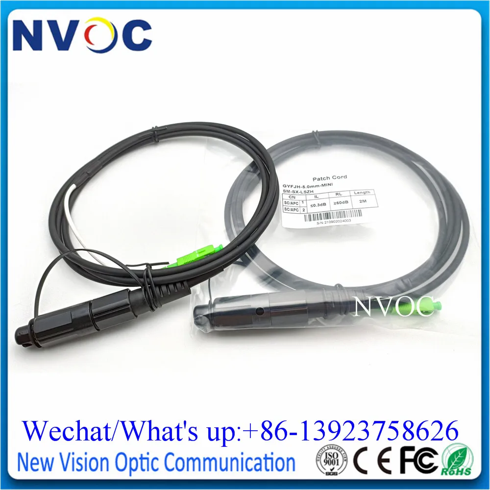 Imagem -03 - Ftth Scapc Ip68 Sos 5.0 Milímetros à Prova d Água ao ar Livre 1m 2m 3m Conector do Cabo de Fibra Óptica Patch Cord com Mini Huawei Corning sc Apc