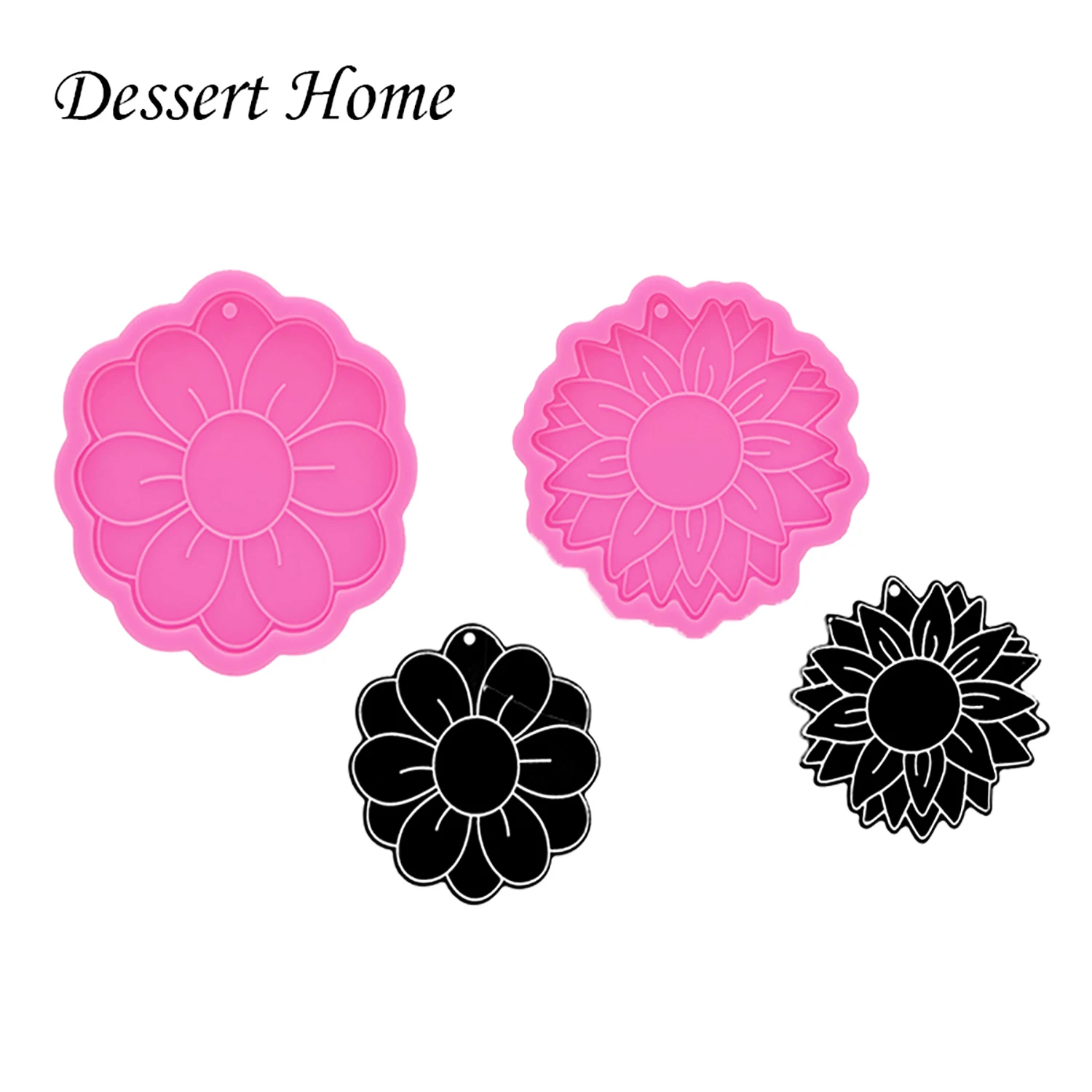 DY0198 DIY Shiny Glossy Daisy Flower Mold, Epoxy Resin Molds,  Silicone Mould, SUNFLOWER for epoxy resin jewellery making