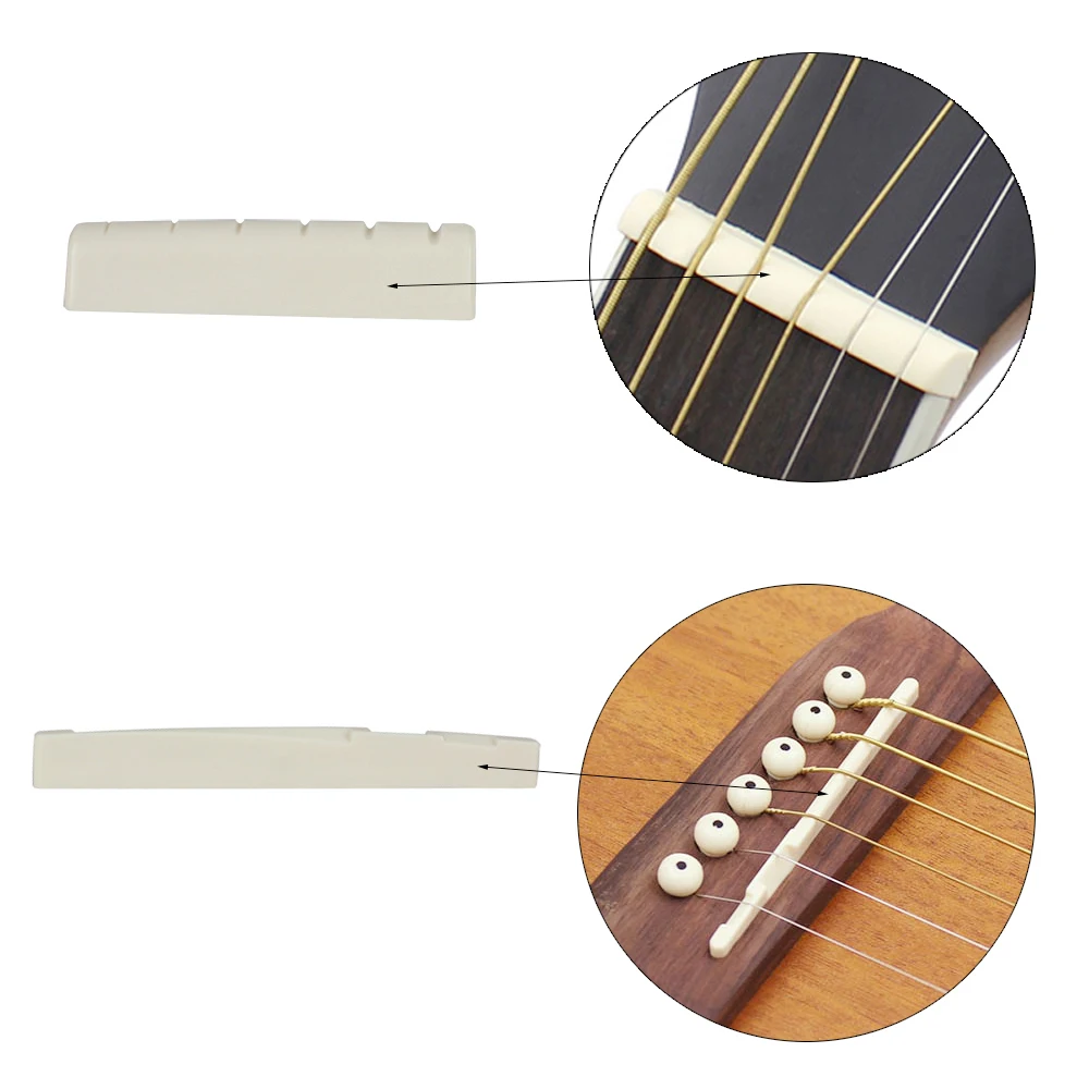 

M MBAT Guitar Saddle Nut White Bone Bridge Acoustic Folk Guitar String Pillow Accessories Beef Bone 6 String Classical Guitar