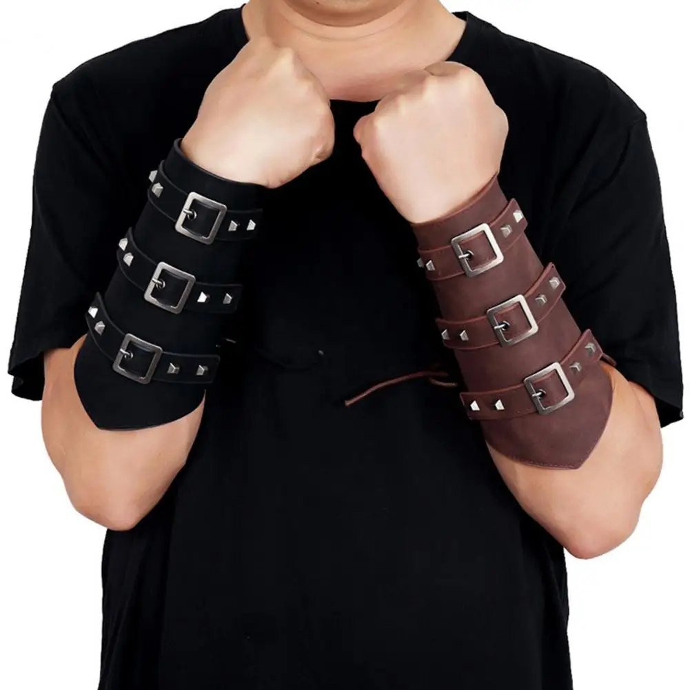 

Armband Leather Punk Wide Archery Arm Guard Viking Bracer Gauntlet Wristband Bracelet