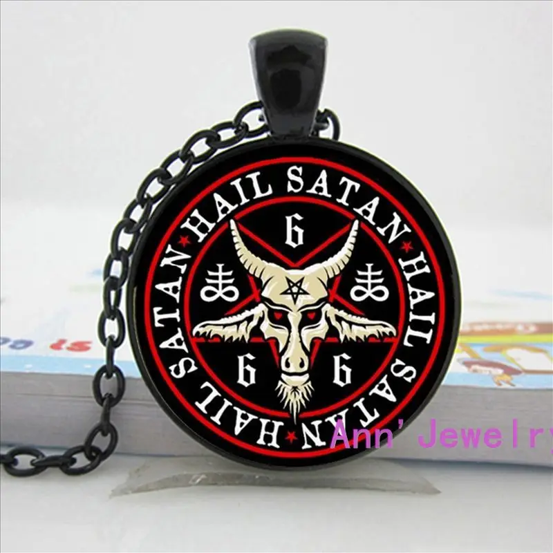 Hail Satan Vintage-Bronze-Pentagram-Necklace-Pendant-Goat-Heads-Baphomet-Jewelry-Satanism-Gothic-Jewelry-Collier HZ1