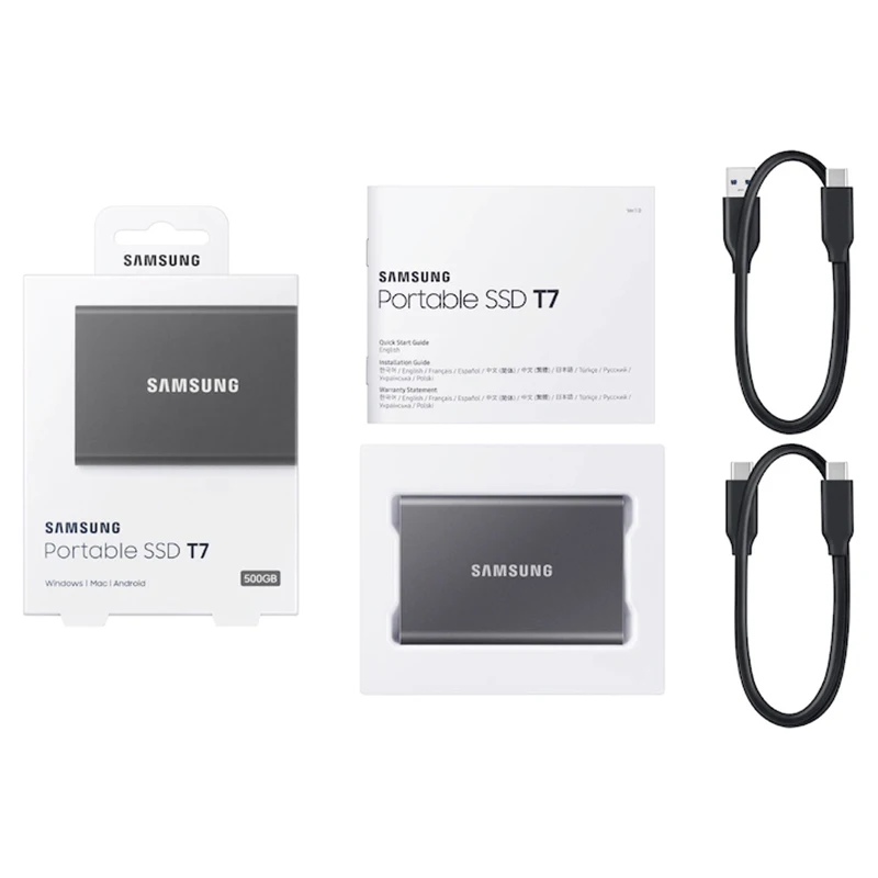Samsung T7 przenośny dysk SSD NVME 500GB 1TB 2TB zewnętrzne dyski półprzewodnikowe type-c USB 3.2 Gen2 i wstecznie kompatybilny z laptopem