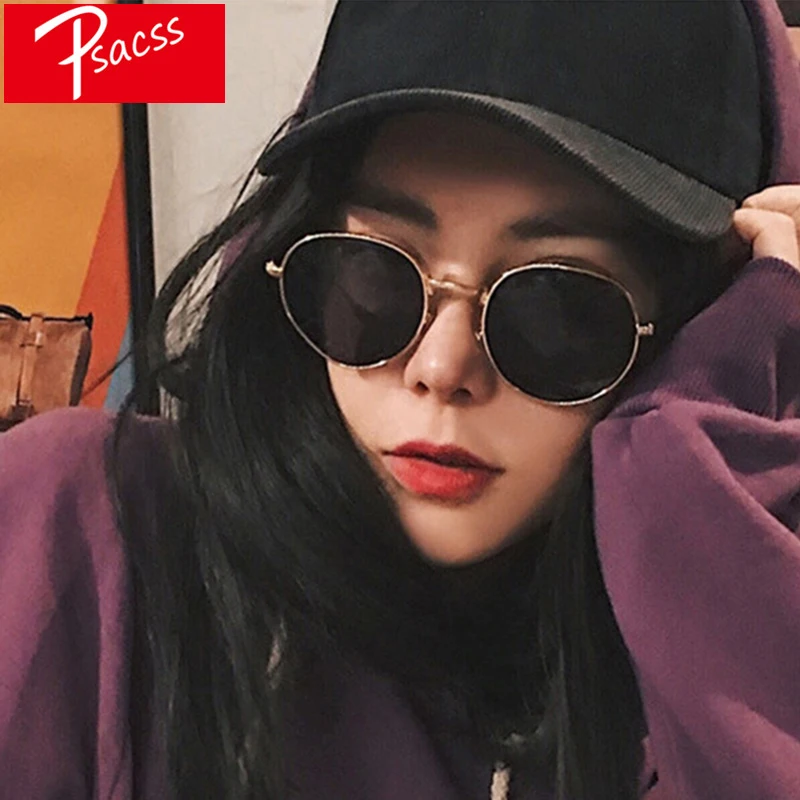 PSACSS NEW Sunglasses Women Vintage Small Metal Frame Sun Glasses For Women/Men Brand Designer Rays Mirrored UV400 Oculos De Sol