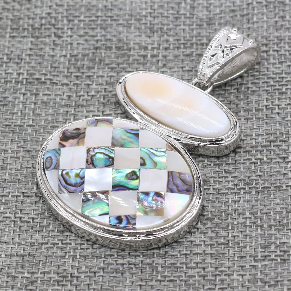 Natural Abalone Shell Pendant Gemstones Crystal Agat Lapis Lazuli Charms for DIY Jewelry Making Exquisite Necklace Accessories - view 5