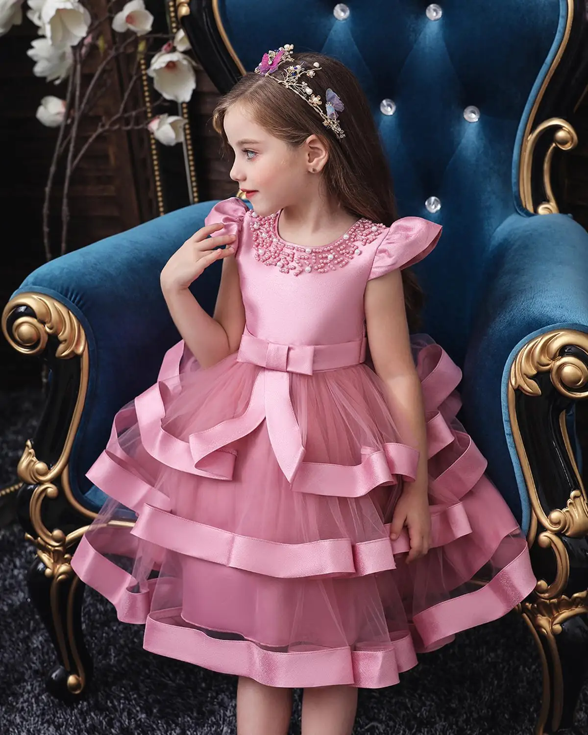 New Kids Dresses For Girls Tutu Princess Children Evening Party Dress Children Flower Girls Wedding Dress vestido 5 6 7 8 Year