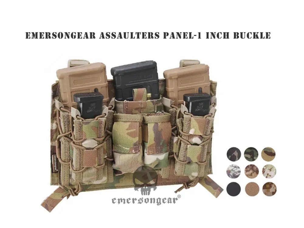 EmersonGear-Modular Combat Panel for Plate Carrier, Triple Open Top Vest Pouch, 1 