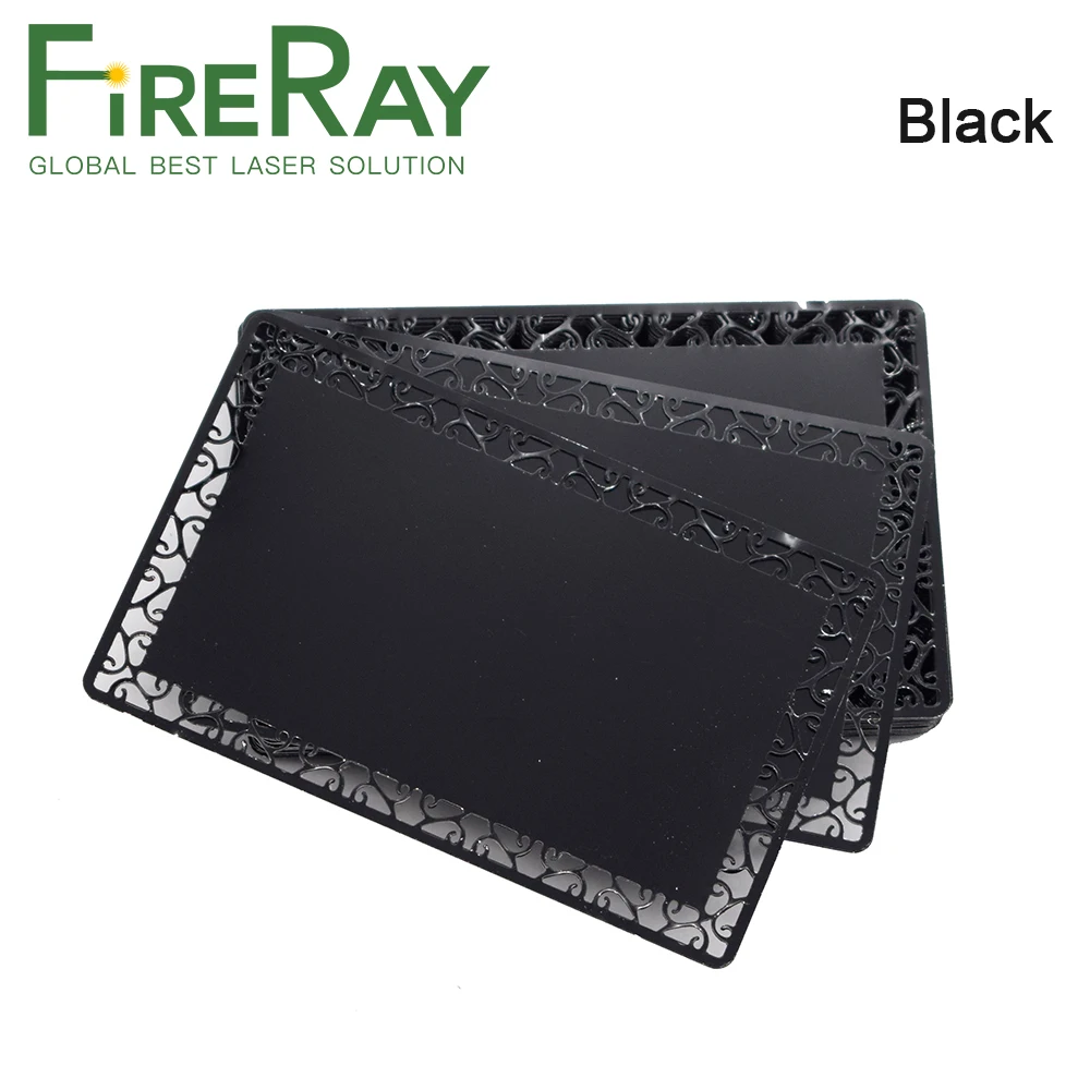 FireRay 100Pcs T=0.2mm Business Name Cards Multicolor Aluminium Alloy Metal Sheet Testing Material for Laser Marking Machine