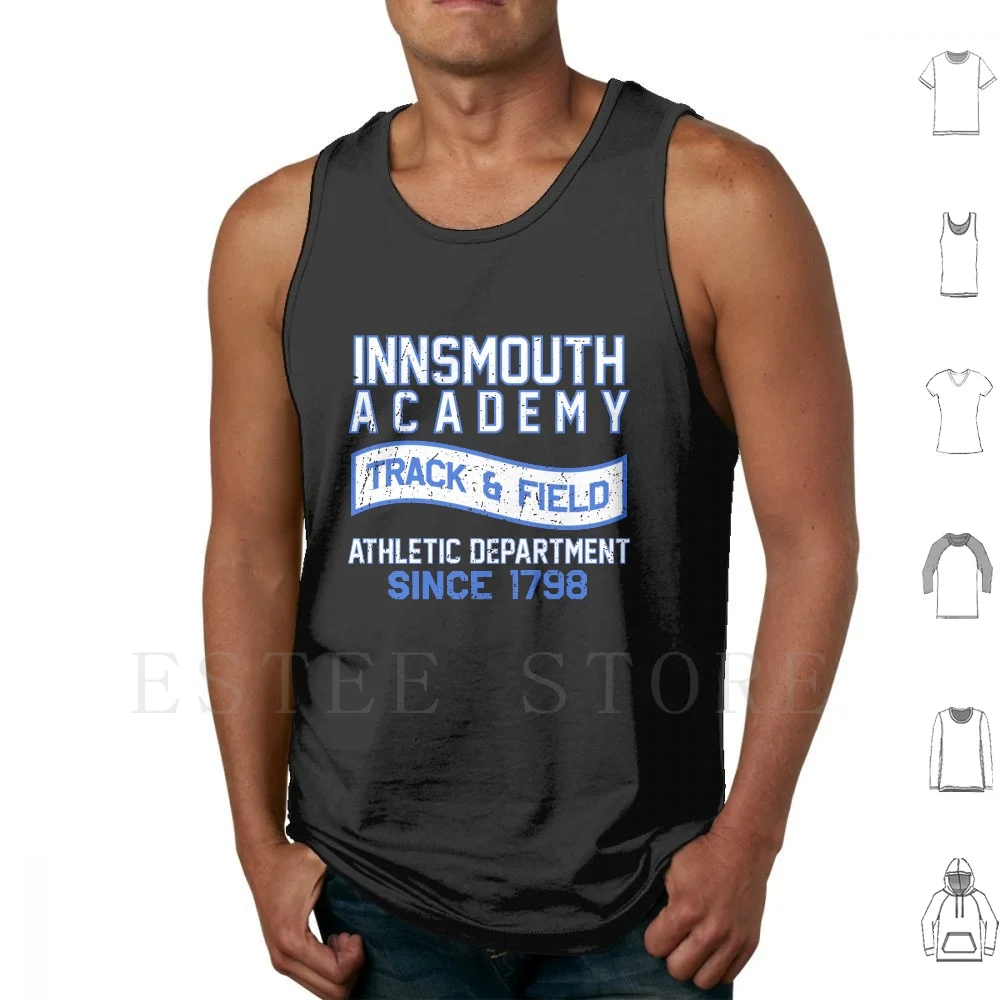 Innsmouth Academy-Athletics Department-Track & Field-Blue Tank Tops Vest Sleeveless Innsmouth Hp H P Cthulhu The Secret