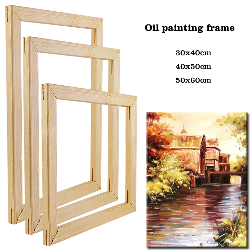 Wood Frame 50x70 For 5D DIY Diamond Painting By Number Frame Oil Acrylic Canvas Painting By Numbers Frame Home Decor 40x50 