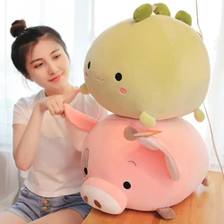 Peluche Animal en peluche Kawaii, dinosaure cochon Shiba Inu chien, jouet doux dessin animé éléphant poupée bébé oreiller cadeau 35/45cm