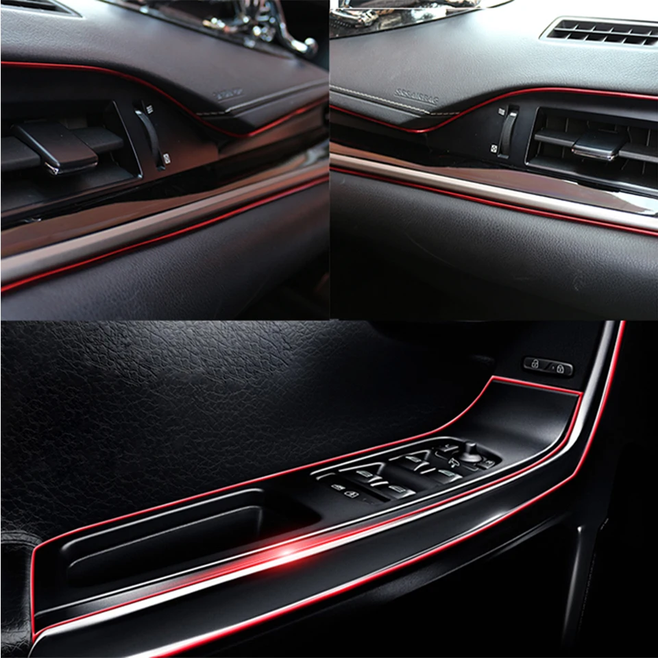 Car Styling Universal DIY Flexible Interior Moulding Trim Strips Car Accessories Decoration Strip Dashboard 5Meters Edge Sticker